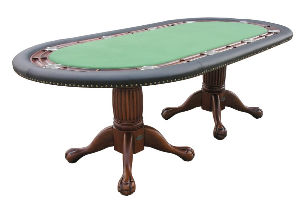Berner Billiards 2 in 1 96 Oval Holdem Poker and Dining Table in