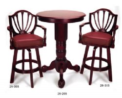 Mahogany Pedestal Pub Table & 2 Chair Set by Berner Billiards