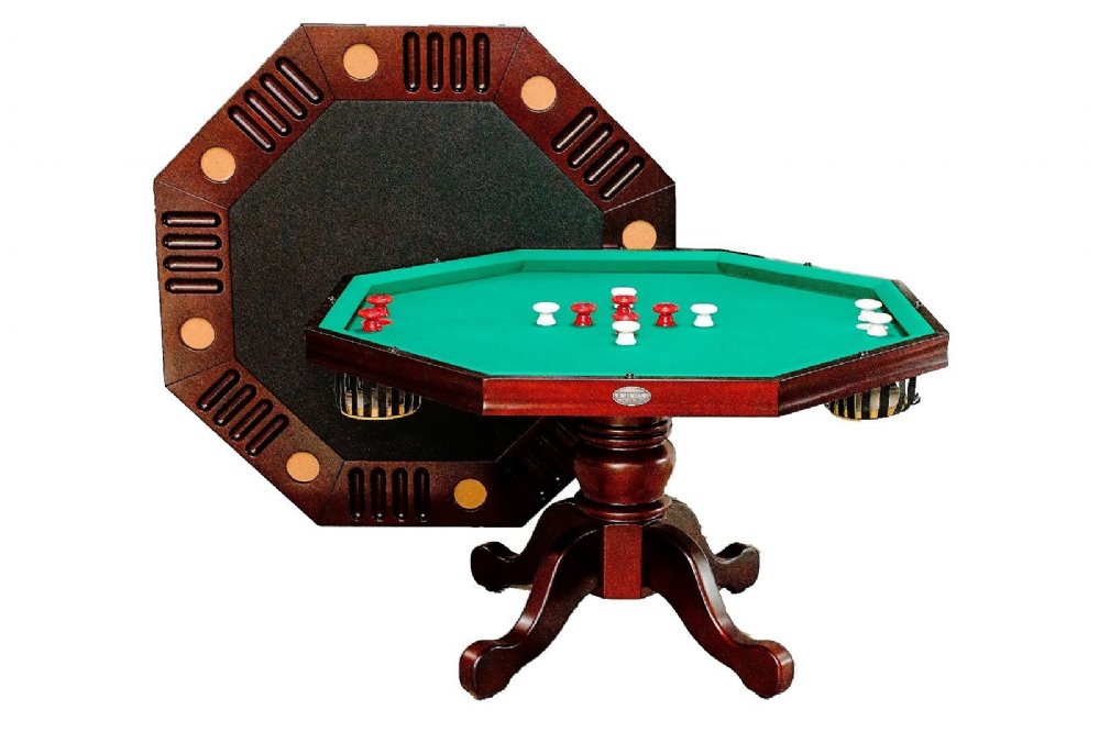 Imperial 3 in 1 Table - Octagon 48 w/ Bumper Pool - Mahogany (26-561
