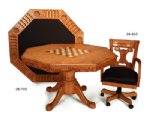 3 in 1 Table - 54" Octagon in Oak + 4 Chairs by Imperial