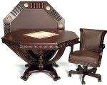3 in 1 Table - Octagon 54" Mahogany +4 Chairs by Imperial