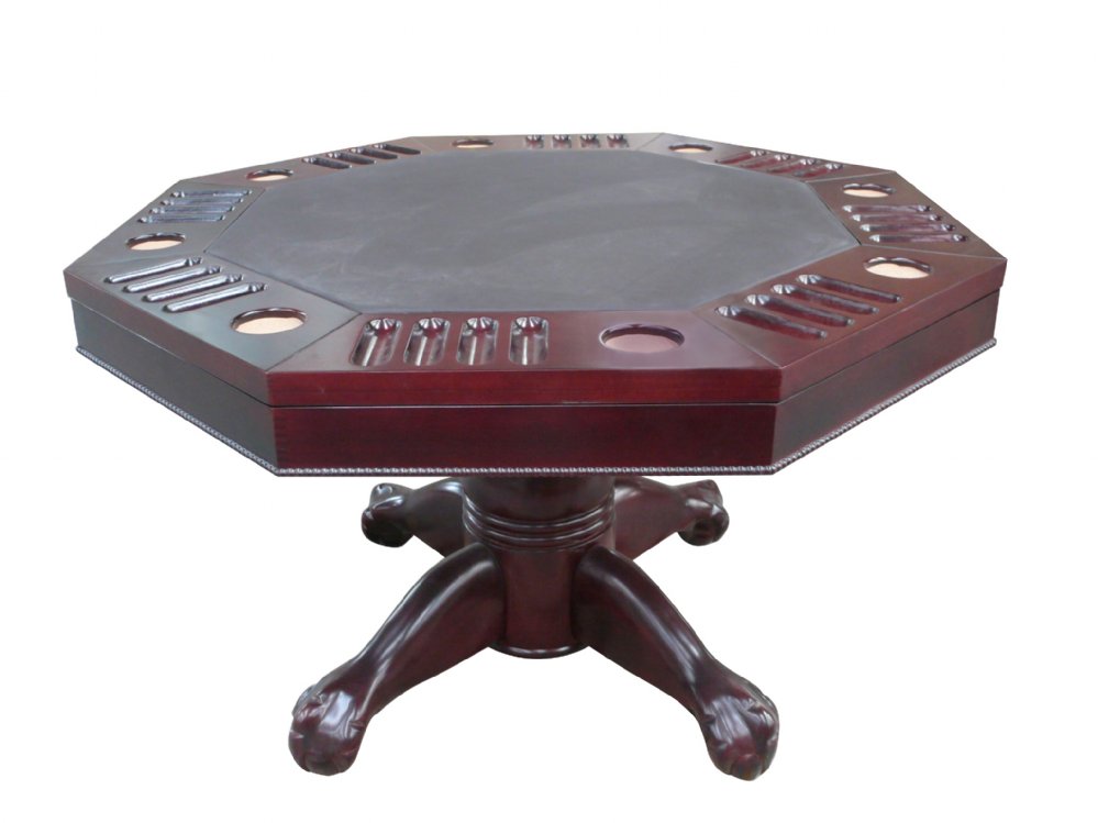 3 in 1 Table Octagon 48 Table with Slate Bumper Pool, Poker and