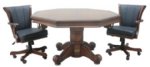 3 in 1 Table - Octagon 54" w/Bumper Pool +4 Chairs - Dark Walnut by Berner Billiards