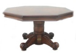 3 in 1 Table - Octagon 54" w/Bumper Pool - Dark Walnut by Berner Billiards