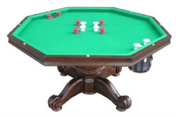 3 in 1 Table - Octagon 54" w/Bumper Pool +4 Chairs - Dark Walnut by Berner Billiards