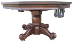3 in 1 Table - Octagon 54" w/Bumper Pool - Dark Walnut by Berner Billiards