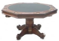 3 in 1 Table - Octagon 54" w/Bumper Pool +4 Chairs - Dark Walnut by Berner Billiards