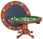 3 in 1 Table - Round 54" w/Bumper Pool - Antique Walnut by Berner Billiards