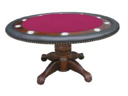 60" Round Poker Table + 4 Chairs in Dark Walnut by Berner Billiards