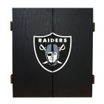 Las Vegas Raiders Fan's Choice Dartboard, Dart & Cabinet Set in Black<BR>FREE SHIPPING