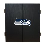 Seattle Seahawks Fan's Choice Dartboard, Dart & Cabinet Set in Black<BR>FREE SHIPPING