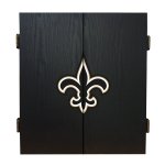 New Orleans Saints Fan's Choice Dartboard, Dart & Cabinet Set in Black<BR>FREE SHIPPING