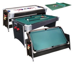 Pockey 3 in 1 Pool, Air Hockey amp; Ping Pong Table by FatCat FREE 