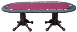 2 in 1 - 96" Holdem Poker & Dining Table in Mahogany Finish by Berner Billiards <BR>FREE SHIPPING