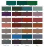 Billiard Cloth / Felt (color chart)