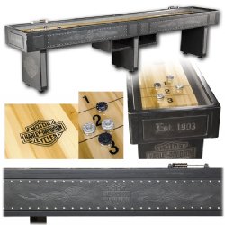 H-D� B&S Flames 12' Shuffleboard Table - Vintage Black
