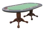 96" Oval Holdem Poker Table in Antique Walnut Finish by Berner Billiards <BR>FREE SHIPPING