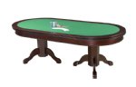 4 in 1 - 88" Holdem Poker, Craps, Roulette & Dining Table in Mahogany by Berner Billiards<BR>FREE SHIPPING