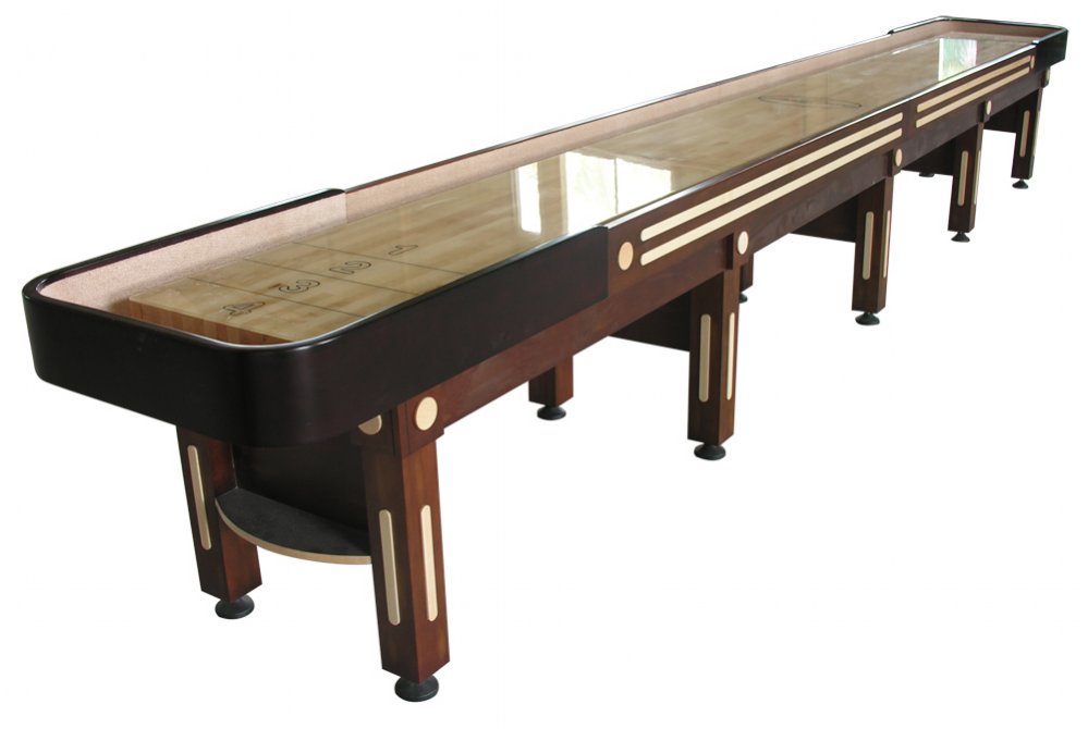 Berner Billiards Shuffleboard Table The Majestic In Walnut Is The Majestic Shuffleboard Table In Walnut Available 12 14 16