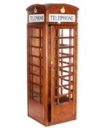 English Style Replica Telephone Booth - Mahogany <BR>OUT OF STOCK