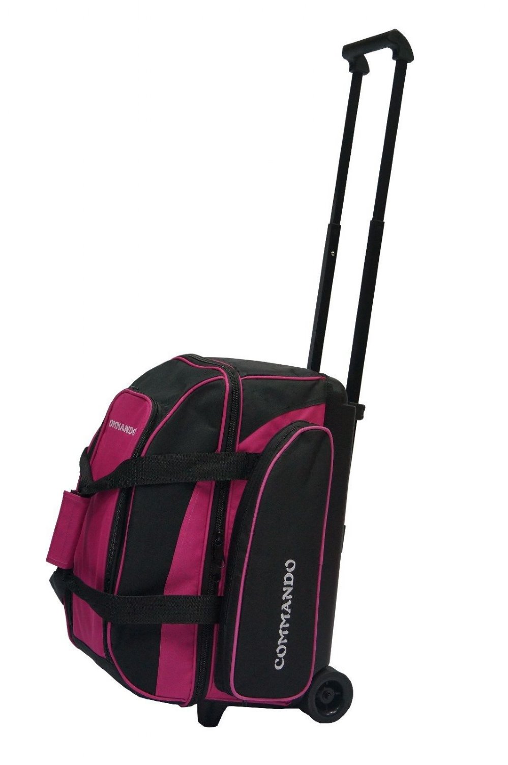 The Commando 2 Ball Double Roller Bowling Bag In Pink Black The Commando 2 Ball Double Roller Bowling Bag In Pink Black Free Shipping