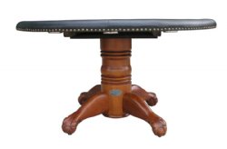 60" Round Poker Table + 4 Chairs in Antique Walnut by Berner Billiards