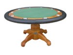 60" Round Poker Table in Oak by Berner Billiards