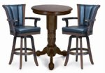 Walnut Pedestal Pub Table & 2 Chair Set by Berner Billiards <BR>OUT OF STOCK
