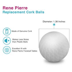 René Pierre Replacement Cork Foosballs in White - $4.99 each