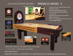 Pinnacle II Model� Snap-Back Shuffleboard Table <BR>FREE SHIPPING