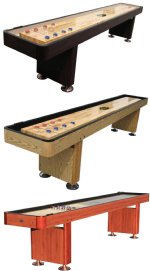 NEW UPGRADED "The Standard" 9 Foot Shuffleboard Table by Berner Billiards in Oak, Cherry or Espresso - FREE SHIPPING