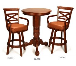 Honey Pedestal Pub Table & 2 Chair Set ~ by Berner Billiards