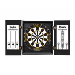 Pittsburgh Steelers Fan's Choice Dartboard, Dart & Cabinet Set in Black<BR>FREE SHIPPING