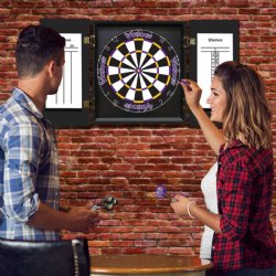 Minnesota Vikings Fan's Choice Dartboard, Dart & Cabinet Set in Black<BR>FREE SHIPPING