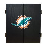 Miami Dolphins Fan's Choice Dartboard, Dart & Cabinet Set in Black<BR>FREE SHIPPING