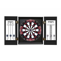 New England Patriots Fan's Choice Dartboard, Dart & Cabinet Set in Black<BR>FREE SHIPPING