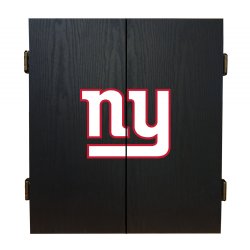 New York Giants Fan's Choice Dartboard, Dart & Cabinet Set in Black<BR>FREE SHIPPING