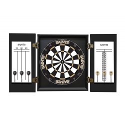 New Orleans Saints Fan's Choice Dartboard, Dart & Cabinet Set in Black<BR>FREE SHIPPING