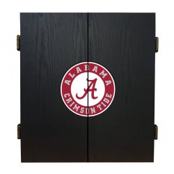 University Of Alabama - Crimson Tide Fan's Choice Dartboard, Dart & Cabinet Set in Black<BR>FREE SHIPPING