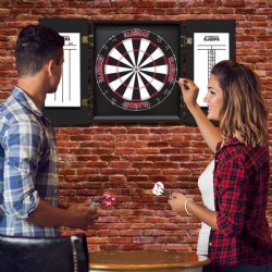 University Of Alabama - Crimson Tide Fan's Choice Dartboard, Dart & Cabinet Set in Black<BR>FREE SHIPPING