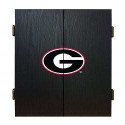 University of Georgia - Georgia Bulldogs Fan's Choice Dartboard, Dart & Cabinet Set in Black<BR>FREE SHIPPING