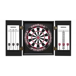 University of Georgia - Georgia Bulldogs Fan's Choice Dartboard, Dart & Cabinet Set in Black<BR>FREE SHIPPING
