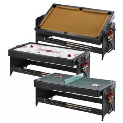 Pockey 3 in 1 Pool, Air Hockey & Ping Pong Table with Tan Cloth by FatCat <BR>FREE SHIPPING