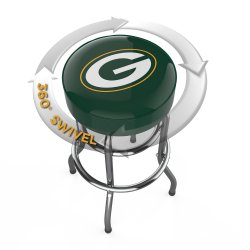 Green Bay Packers Chrome Pub Bar Stool<BR>FREE SHIPPING