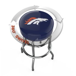 Denver Broncos Chrome Pub Bar Stool<BR>FREE SHIPPING