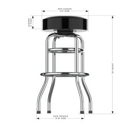 Pittsburgh Steelers Chrome Pub Bar Stool<BR>FREE SHIPPING