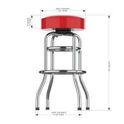 Kansas City Chiefs Chrome Pub Bar Stool<BR>FREE SHIPPING