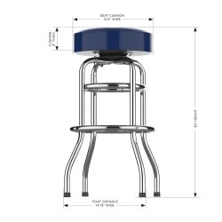 New England Patriots Chrome Pub Bar Stool<BR>FREE SHIPPING