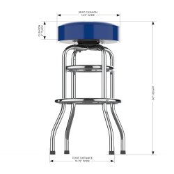 New York Giants Chrome Pub Bar Stool<BR>FREE SHIPPING