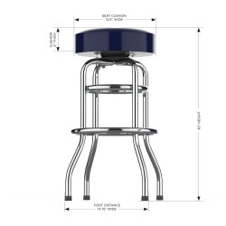 Chicago Bears Chrome Pub Bar Stool<BR>FREE SHIPPING